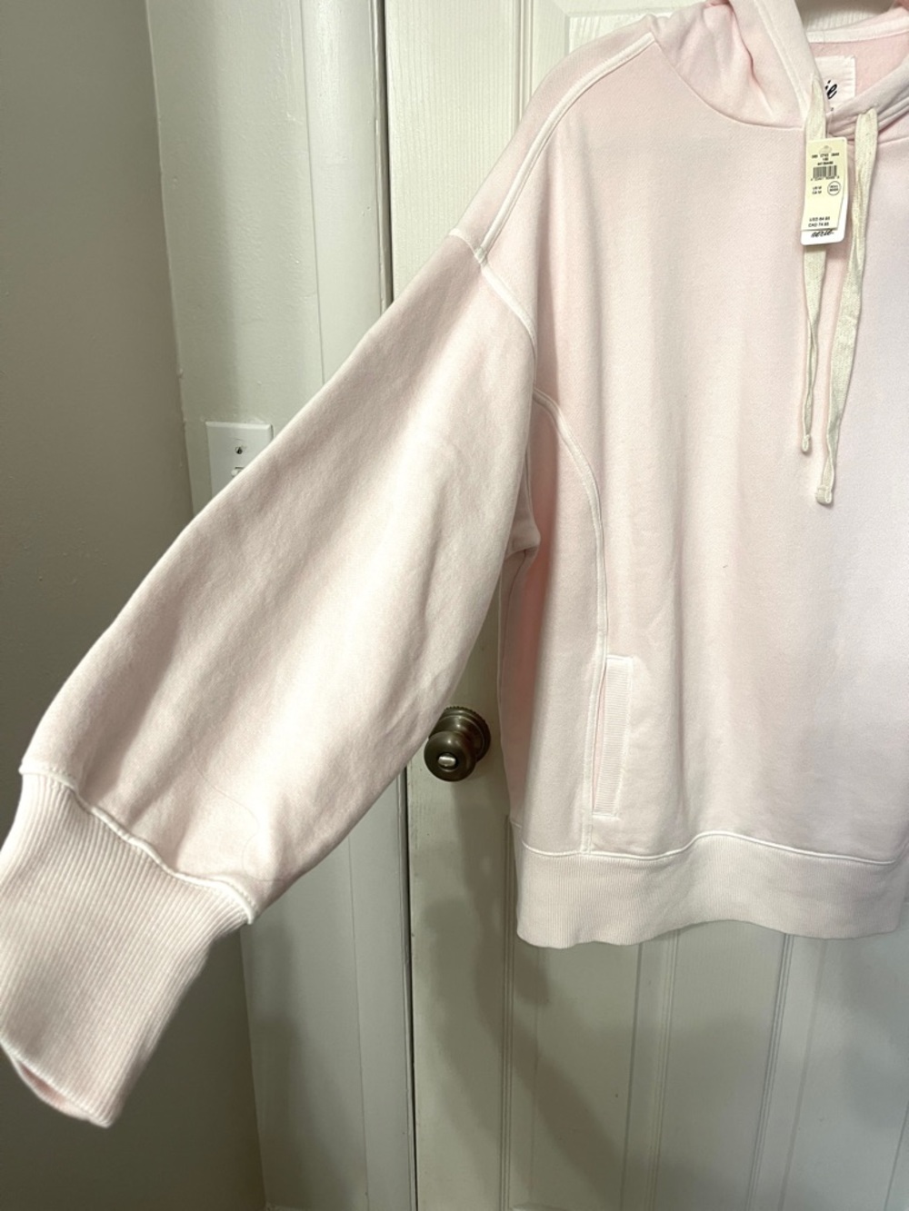 ❗️Sold❗️Aerie Oversized Travel Hoodie Pink Petal Longer Length Size M NWT - Picture 8 of 11